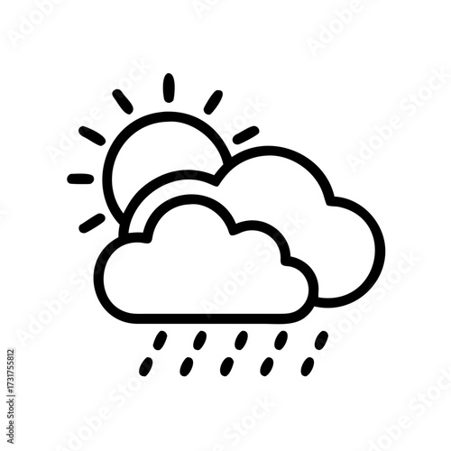 Sun and rain icon representing the spring equinox celebration  
