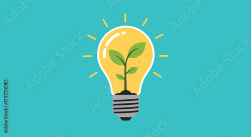 Illuminating the future of green energy and sustainable innovation with plant growth.