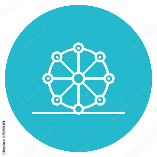 Ferris Wheel icon vector image. Can be used for Amusement Park.