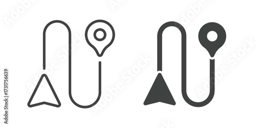 Navigation Icon. Line and glyph solid icon