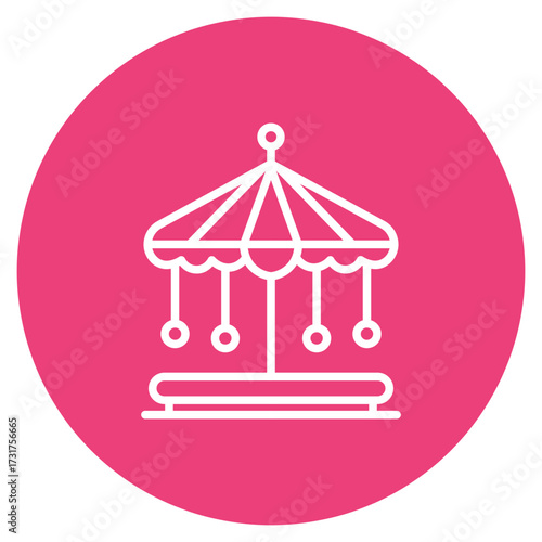 Carousel icon vector image. Can be used for Amusement Park.