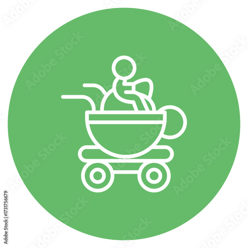 Tea Cup Ride icon vector image. Can be used for Amusement Park.