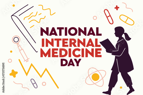 NATIONAL INTERNAL MEDICINE DAY vector illustration