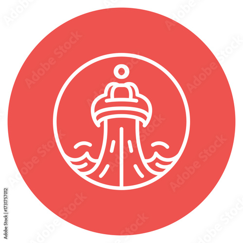 Water Ride icon vector image. Can be used for Amusement Park.
