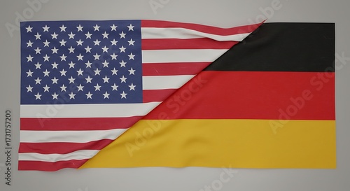 United states and germany flags overlapping displaying patriotism and diplomacy
