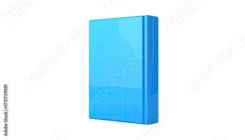 A turquoise, glossy rectangular object floats against a solid black backdrop