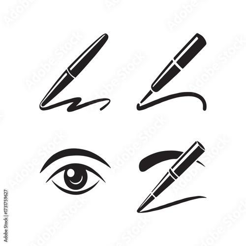 Eyeliner Solid Makeup Icons Collection