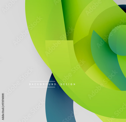 Abstract geometric shapes overlap. Green, black, blue hues create modern design. Minimalist style, clean lines, dynamic composition.