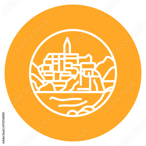 Cinque Terre icon vector image. Can be used for Italy.