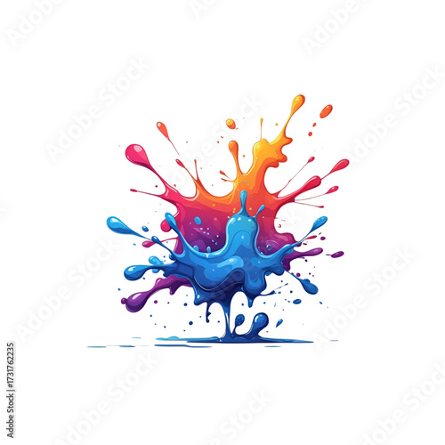 Colorful Paint Splash Illustration Vibrant Artistic Splatter Design for Creative Projects