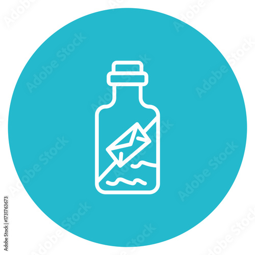 Message In Bottle icon vector image. Can be used for Ocean.