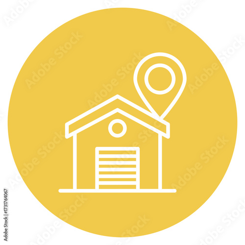 Warehouse Location icon vector image. Can be used for Warehouse.