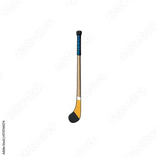 A detailed illustration of a hockey stick on a white background, perfect for sports and athletic content
