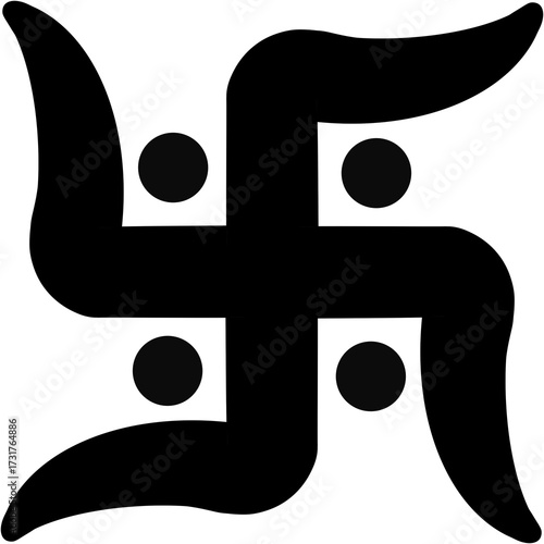 Traditional Swastik Symbol Vector Design Isolated on Transparent Background