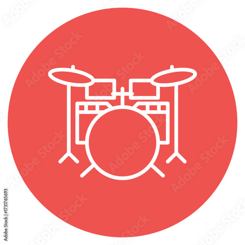 Drum icon vector image. Can be used for Instrument.