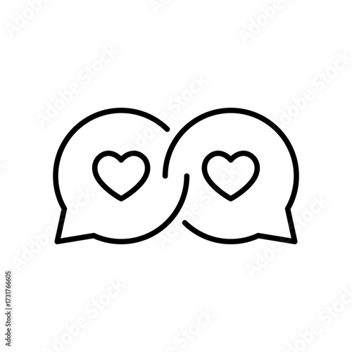 Chat and Heart icon. Speech Bubble and Like
