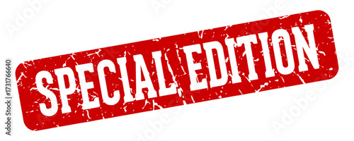 special edition rectangular sign. special edition stamp