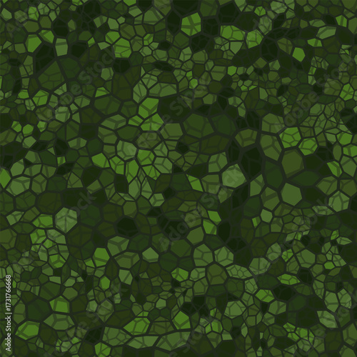 Abstract seamless pattern with green mosaic paving vector illustration.
