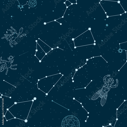 seamless pattern with zodiac signs