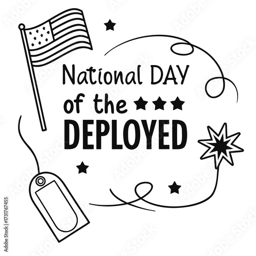 NATIONAL DAY OF THE DEPLOYED vector illustration