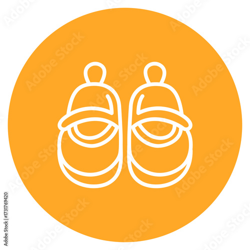 Baby Girl Shoes icon vector image. Can be used for Baby Shower.
