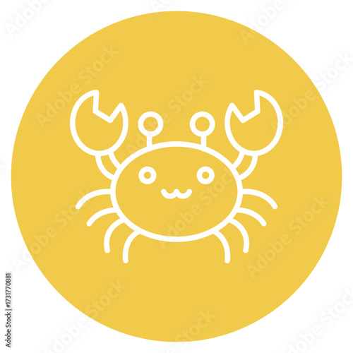 Crab icon vector image. Can be used for Beach Resort.