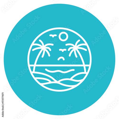 Nude Beach icon vector image. Can be used for Beach Resort.