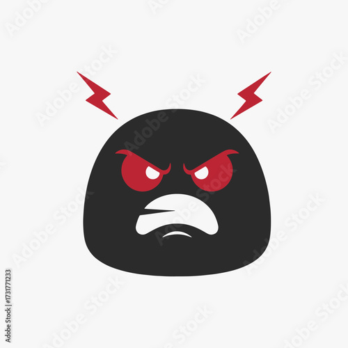 The expression of anger in the flat design concept of a cartoon character.