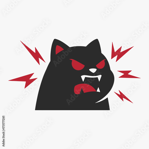 The expression of anger in the flat design concept of a cartoon character.