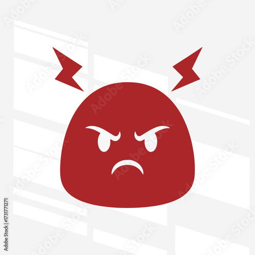 The expression of anger in the flat design concept of a cartoon character.