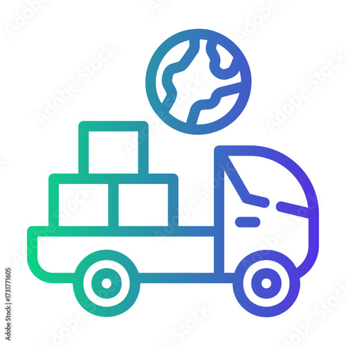 shipment Line Gradient Icon