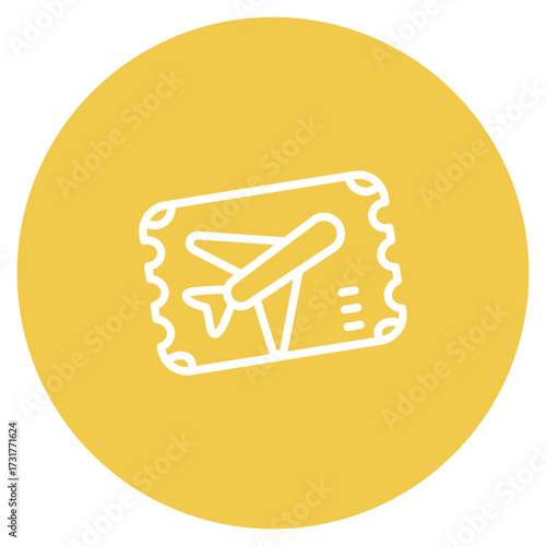 Plane Ticket icon vector image. Can be used for Luxury.