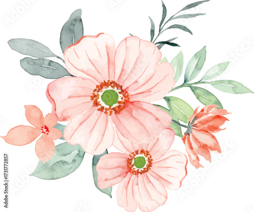 vector illustration of pink flower border design