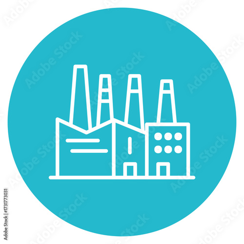 Factory icon vector image. Can be used for Mettalurgy.