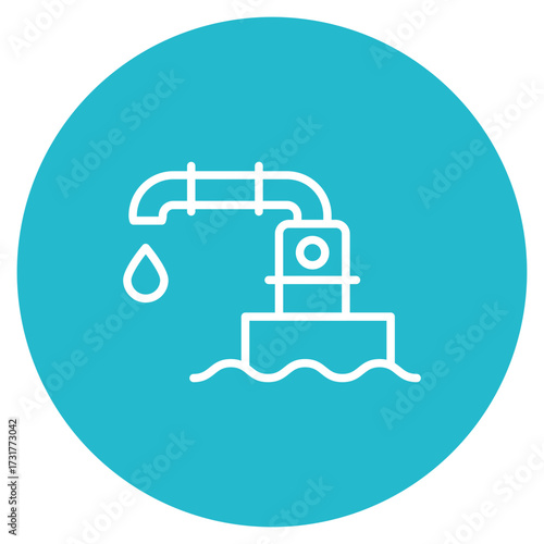 Hydrometallurgy icon vector image. Can be used for Mettalurgy.