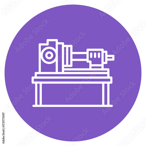 Lathe Machine icon vector image. Can be used for Mettalurgy.