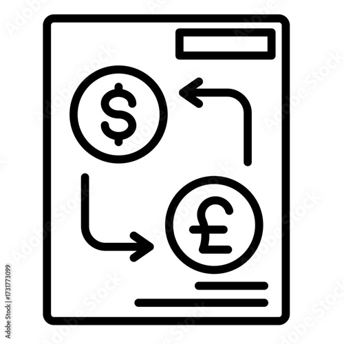 Currency Exchange Document  Icon Set Multiple Style Collection