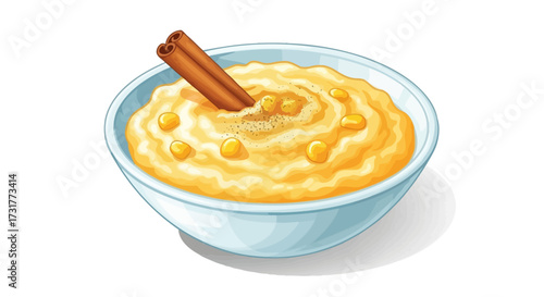 Delicious Mazamorra dessert in a bowl with cinnamon stick perfect for holidays