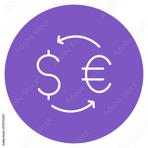 Dollar to Euro Convert icon vector image. Can be used for Trading.
