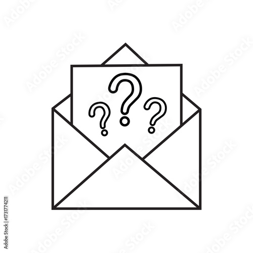 question. to ask questions. icons. look for answers to questions. frequently asked questions. icon with questions. banner. advertisement. black lines.