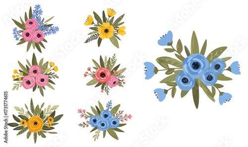 Delightful floral bouquets with vibrant colors and whimsical charm