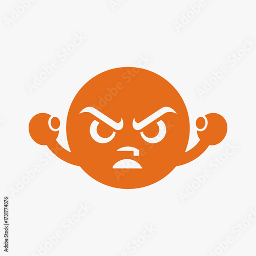 The expression of anger in the flat design concept of a cartoon character.