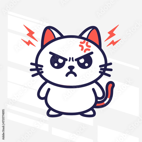 The expression of anger in the flat design concept of a cartoon character.