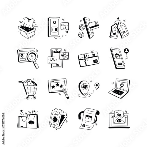 Education school set with line style vector design