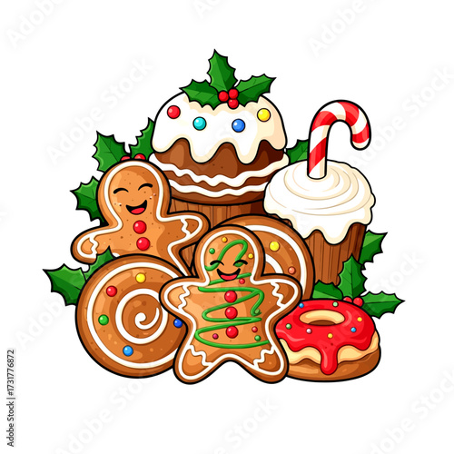Christmas treats and holiday baked goods, festive and delicious