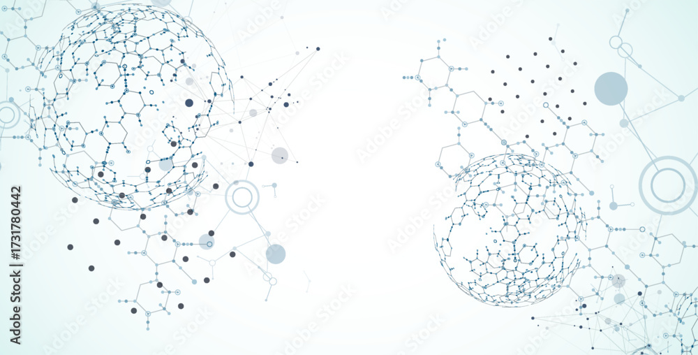 custom made wallpaper toronto digitalAbstract biotechnology innovation background. Hexagons theme. Vector