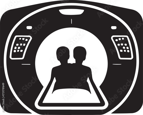 Computed Tomography Diagnostic Machine Equipment Silhouette Radiology Medical Scan