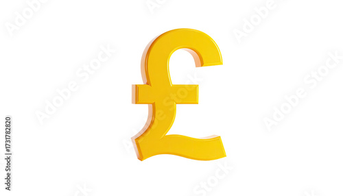 A glossy, golden, 3D pound sign floats isolated on a black background