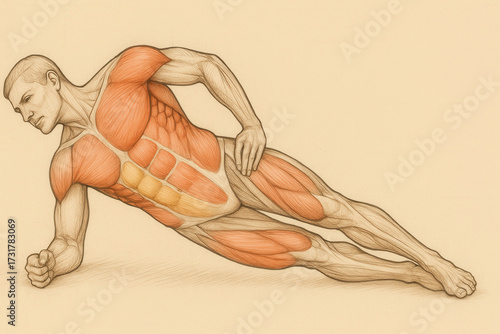 Side Plank Anatomy – Human Muscular System in Core Exercise