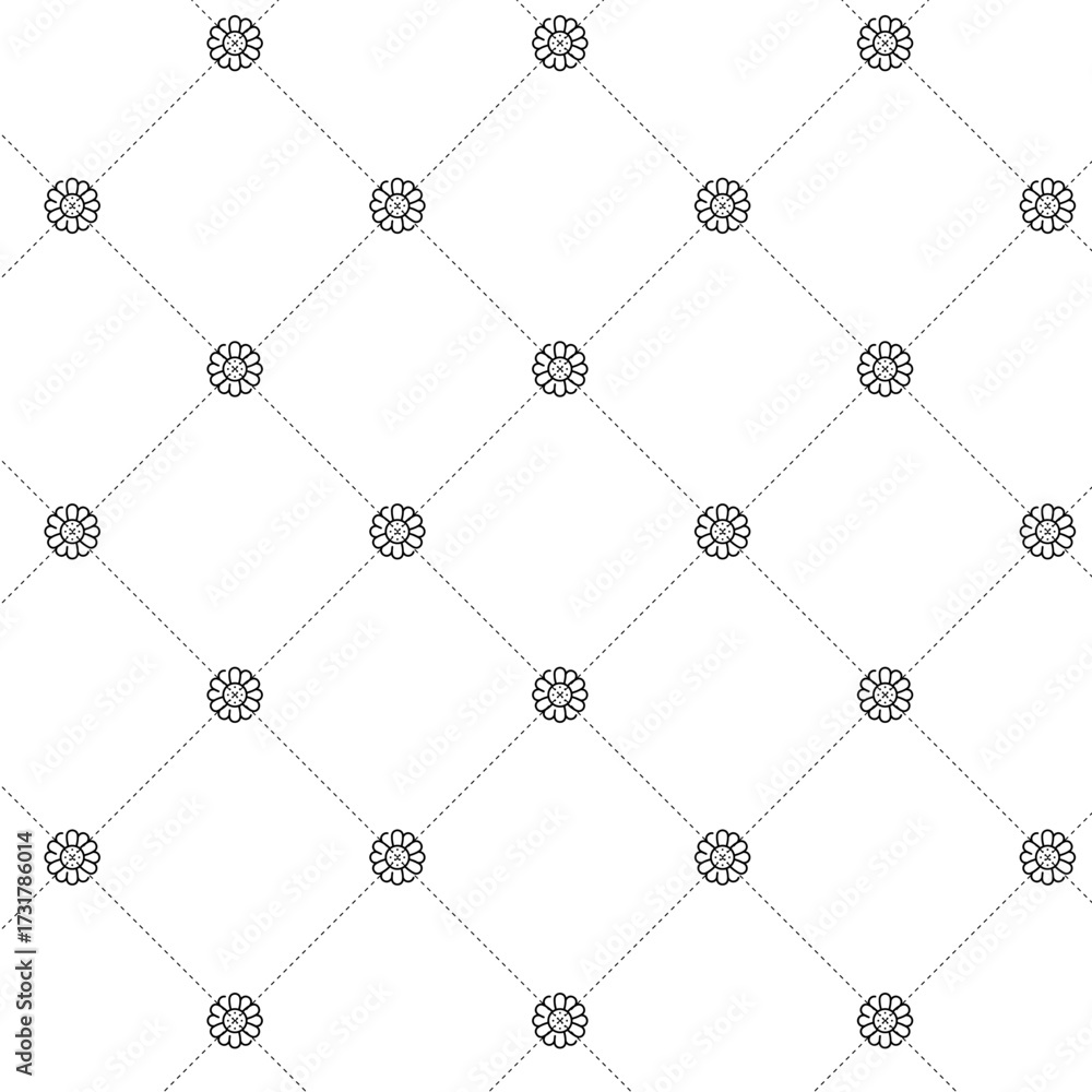 Fototapeta premium Abstract flower pattern background, Geometric seamless pattern, Geometric grid pattern